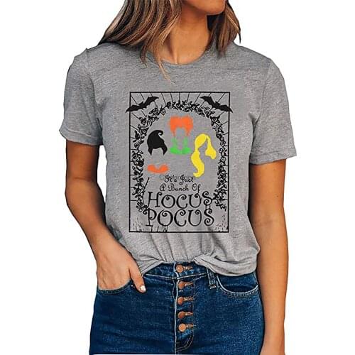 Halloween Sanderson Sisters T Shirt Halloween Graphic Tees for Women Hocus Pocus Funny Shirts Fall Casual Tops