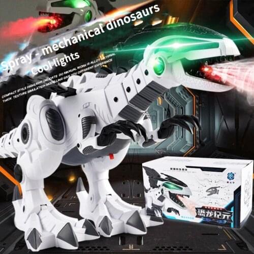 Intelligent Spray Machinery Electric Remote Control Dinosaur Plastic Toys Atomized Spitfire Model with Light and Music for Kids