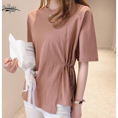 Korean Women Tops and Blouses Summer Vintage Irregular Clothes Blusas Mujer De Moda 2020 Casual Office Lady Tops 9548