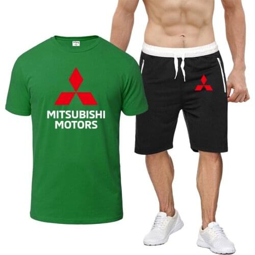 2021 2-piece suit Mitsubishi Motors high quality T-shirt shorts short-sleeved suit sportswear sport pant running singlet clothe