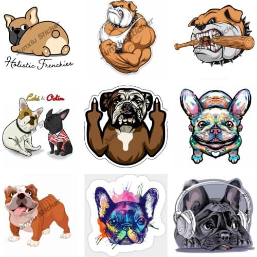 French Bulldog Dog Funny Car Stickers Suitable For VAN RV Occlusion Scratch Waterproof Scratch-Proof Decoration KK13*13cm