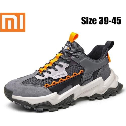 Xiaomi Mens Sports Shoes Winter Breathable Adult Mens Casual Shoes Thick-soled High Elastic Comfort Lace-up Walking Shoes