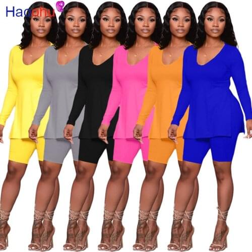 Fashion Two Piece Set Women Tracksuit Bodycon Shirt And Biker Shorts Set Jogging Femme Short Sleeve Outfit Suit Ropa De Mujer