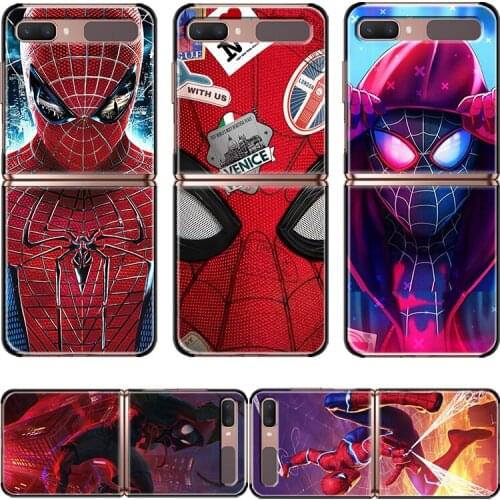 Fashion Mobile Hard Shell Marvel Spider-Man For Samsung Galaxy Z Flip 3 5G Black Fundas Shockproof Cover Phone Case