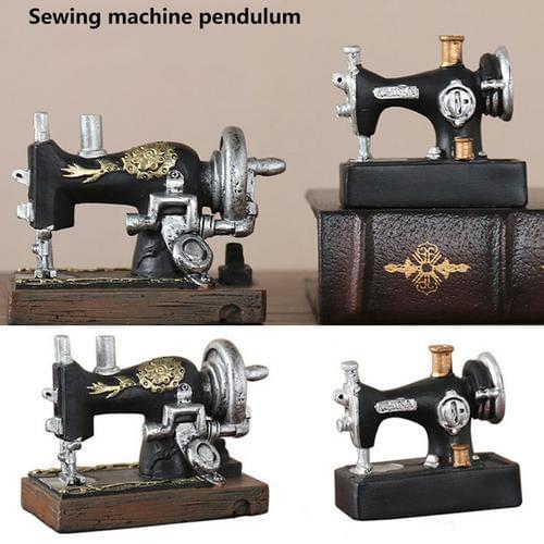 Desktop Decoration Mini Sewing Machine Resin Decoration European Retro Nostalgic Desktop Living Room Wine Cabinet Home Ornament