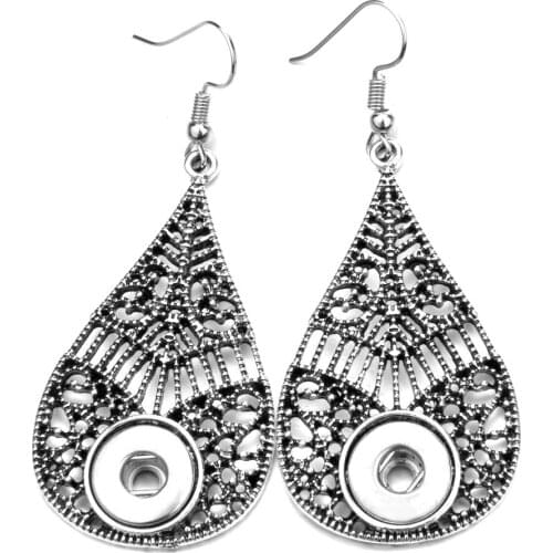 New Fashion Interchangeable metal Snap Buttons Earrings 12mm Mini Ginger Snap Earring snap Jewelry