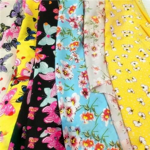 150X100cm Chiffon Floral Printing Polyester Fabrics By The Meter for Sewing Dresses Scarves Ornaments DIY Patchwork Materials