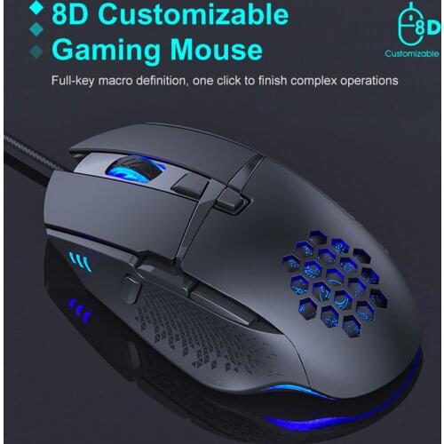 Wired Gaming Mouse 7200DPI 13 Programmable Buttons USB RGB Laser Computer Mouse Gamer Mice For Desktop Laptop PC