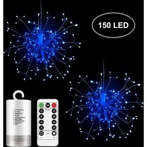 Christmas LED Firework Light Outdoor Indoor Firework Light 120/150 LED Waterproof String Fairy Lights for Home Garden Decoration