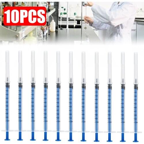 10pcs 1ml Disposable Syringe Sterile Plastic Industry Syringe Oral Dispensing Injector Liquids Mixing No Needles Plastic Syringe