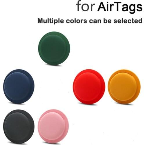 For Air tags Tracker Silicone Case Anti-lost Protective Sleeve Back Adhesive Mount Soft Cover Protector For A pple Airtags
