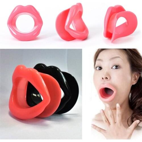 2pcs Silicone Rubber Anti Wrinkle Lip Trainer Mouth Muscle Exercise Massager Face Massage Tightener Facial Thin Tool
