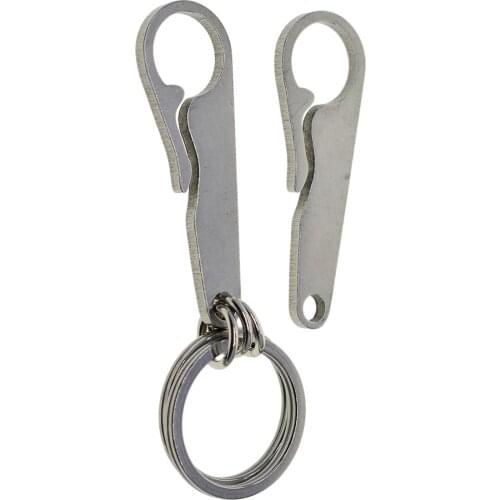 Super strong Unique creative biker stamping punched 304 stainless steel clip U hook Carabiner Key ring Clasp EDC beer openner