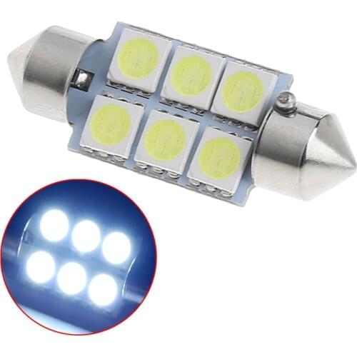 X7AE White 36MM 6-LED 5050 SMD Car Auto Interior Festoon Dome Light Lamp Bulb DC12V