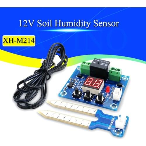 XH-M214 Humidity Controller Soil Sensor Module 20-99%RH Precise Automatic Control Irrigation System Red Digital Display