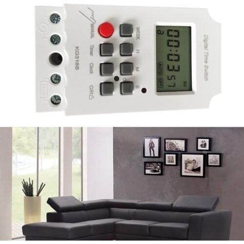 KG316S 220V LCD Microcomputer Timer Digital Time Switch Second Control Timing 32 Groups On/Off Control Range 1S-168H