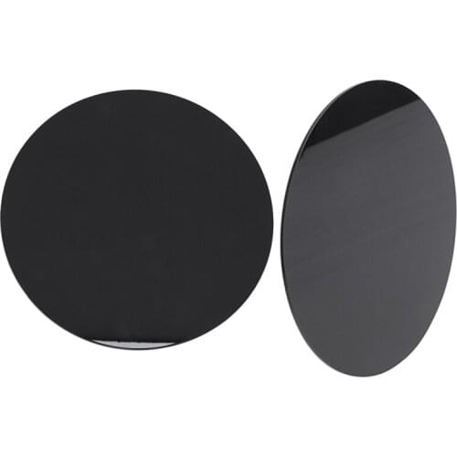 2Pcs Black 3Mm Acrylic Plastic Circular Plate Cutting Round Mirror - Diameter 200Mm & Diameter 100Mm