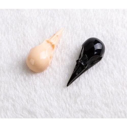 20pcs/lot 38*18 mm Hot Big raven skull FlatBack Resin Bird head skull Crafts For Diy Decoration Multicolor Resin Cabochons