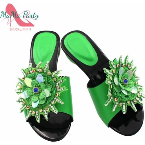 2021 Comfortable Heels Slingbacks Shoes in Light Green Color Italian Women Specials Arrivals with Shinning Crystal For Party