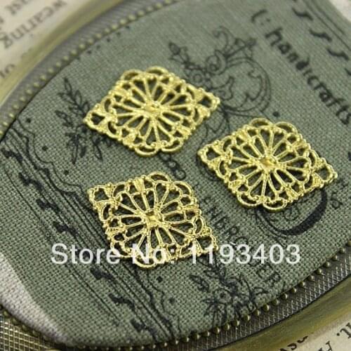 20pcs-RAW brass Filigree Jewelry Connectors Cab Base 16x22mm Connector Finding (FILIG-RB-31)