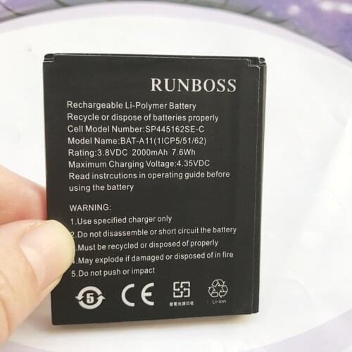 3.8V 2000mAh SP445162SE-C BAT-A11 (1ICP5/51/62) Battery For Acer Liquid Z410 T01 Z330 Batteries KT.0010K.007