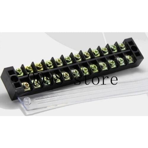 5Pcs 600V 15A 12 Positions Barrier Strip Terminal Block Wire connector TB-1512