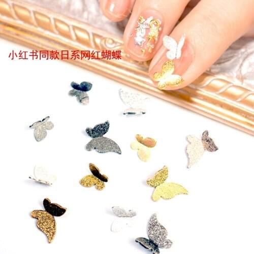 50Pc Nail Art Metal Butterfly Stickers 3D 7x7mm/11x10mm Multicolor Butterfly Nail Art Design Luxury Charms For Nail Art Supplies