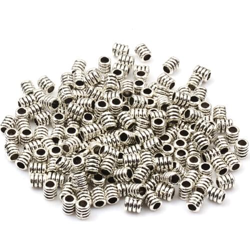 100 Pcs/lot Wholesale Tibetan Silver Antique Loose Bead Spacer Beads Connectors DIY Jewelry Making Findings
