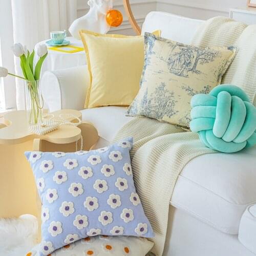 Nordic Pillowcase Tufted Cushion Cover 45x45cm Pillow Cover Square Home Decoration For Car Sofa Living Room Bed Room