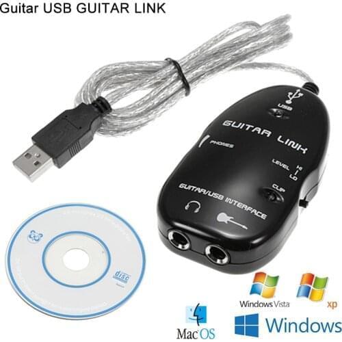 New guitar to USB interface link cable audio adapter effect connector recorder for PC/MAC computer
