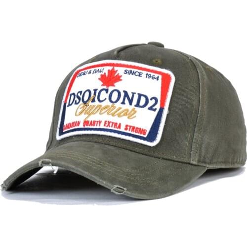 DSQICOND2 Cotton Summer Baseball Cap for Men Women Embroidery ICON Green Dad Hat Hip Hop DSQ Trucker Cap Hombre Gorras Casquette