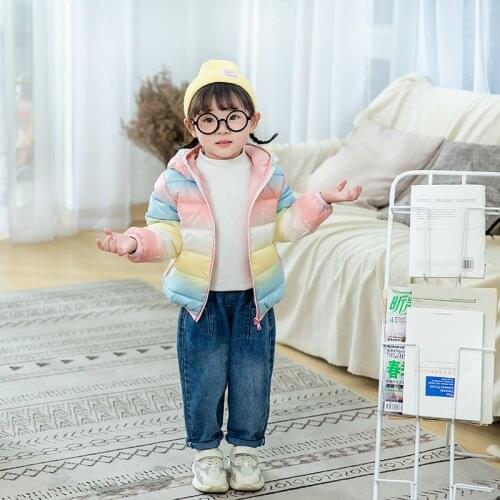 2021 Autumn Winter Jacket for Kids Boys & Girls Down Coat Kids Clothing Children Zipper Hooded Outerwear Warm Clothes 2-8 Years