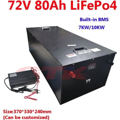 GTK LifePO4 72V 80ah Lithium Ion Battery for Electric low speed vehicle New energy golf cart +10A charger