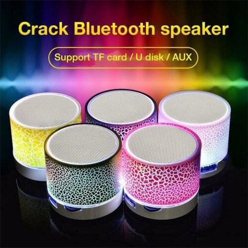 Mini Wireless Bluetooth Speaker Loudspeaker Colorful Light Crack Sound Audio Portable Subwoofer Support TF Card MP3 Player