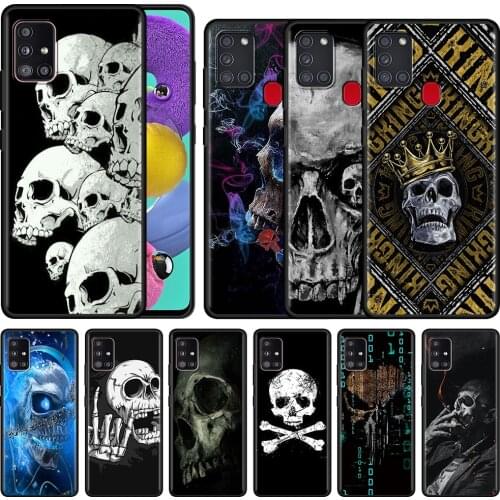 Rock And Roll Skull For Samsung Galaxy A51 A71 A21s A12 A31 A41 M31 Soft Phone Case A32 M51 A52 M30s A02s A11 A72 A42 Cover Capa