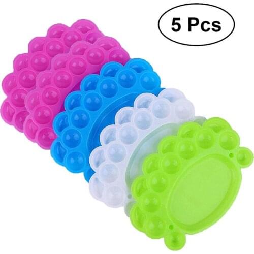 XRHYY 5pcs Plastic Painting Tool Palette Paint Tray For Kids Children Amateur Or Professional Painter DIY Art Paint Palette
