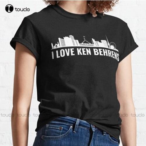 New I Love Ken Behrens - Canberra Australian City Skyline Classic T-Shirt White T Shirts Cotton Tee Shirt S-3Xl Unisex