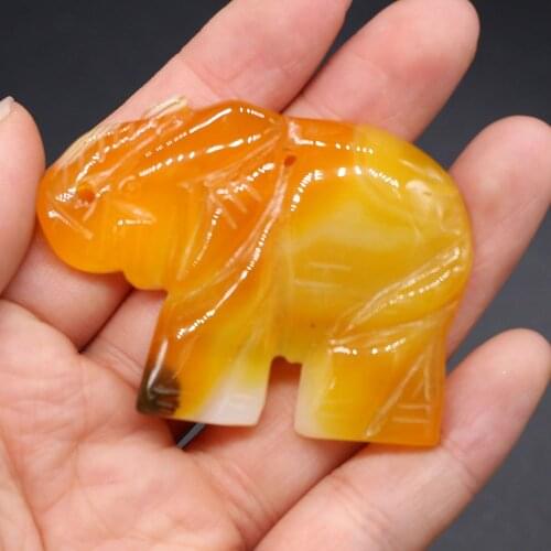 Natural Agates Pendants Charms Stone Elephant Shape Pendants DIY for Necklace or Jewelry Making Size 57x42-55x40mm