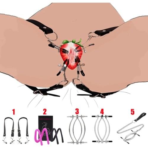 Sex SM Adult Game BDSM Bondage Labia Clip Nipple Clamp Vaginal Speculum Clit Stimulator Fetish Couple Sex Flirt Passion Aid Tool