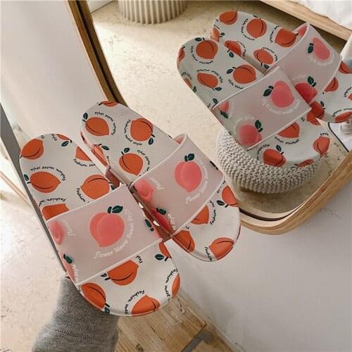 Summer Slippers Women Slides Women Shoes Cartoon Fruit Strawberry Pineapple Peach Girl Flip Flops Slide Sandals Beach Slides