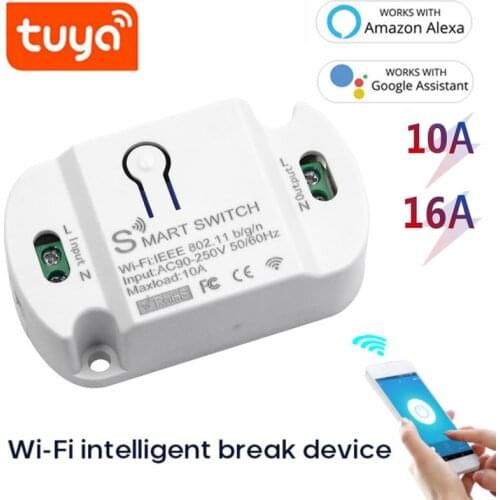2020 NEW Tuya APP 10A Wifi Smart Switch Timer Wireless Switches Smart Home Automation Compatible with Alexa Google Home