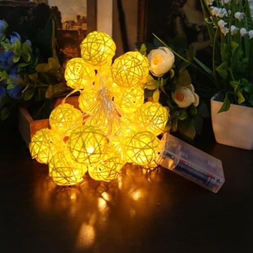 3cm Sepak Takraw 1.2m 10leds LED Fairy Light String New Year 2022 Home Decor Christmas Garland Party Wedding Indoor Decoration