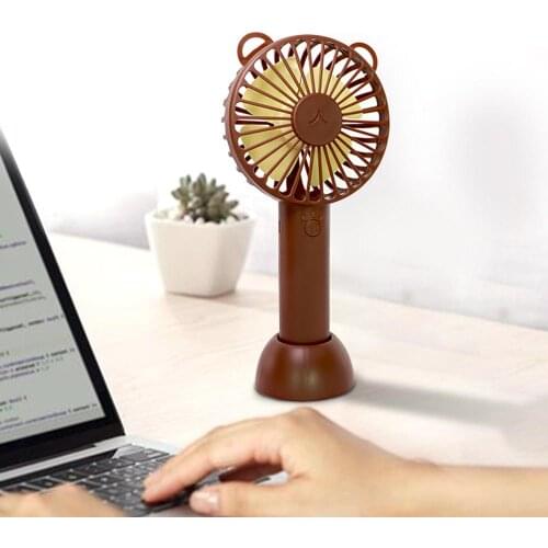 Quiet Desktop Personal Cooling Fan Protable Handheld Fan 3-Speed Mini USB Rechargeable Fan with 1200mAh Powerbank Battery
