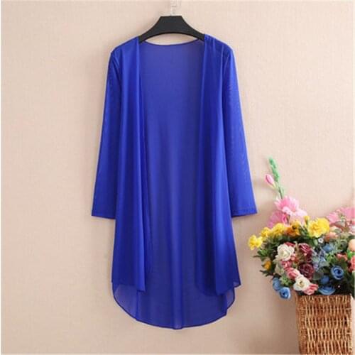 2020 Mesh Bohemian Top Blusa Kimono Cardigan Women Summer Cardigan Feminino White Shirt Plus Size Boho Korean Long Sleeve Blouse