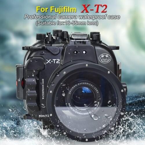 40M 130ft Waterproof Underwater Housing Camera Diving Case for Fujifilm XT2 FUJI X-T2 Fujifilm XF 16-55mm F2.8 R LM WR Case Cove