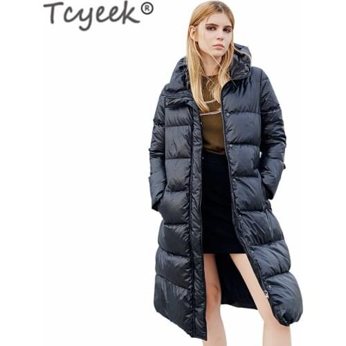 Tcyeek Winter Jacket Women Down Coat Female Thick 90% White Duck Down Jacket Womens Long Coats Warm Hooded Clothes 2020 16Y0303