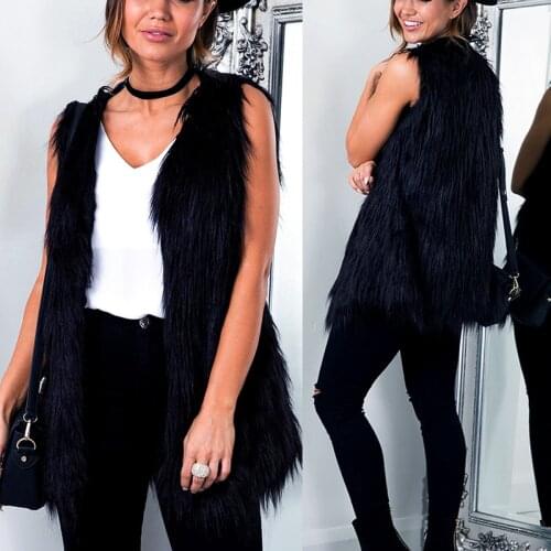 RoRoDox Womens Sleeveless Faux Fur Vest Waistcoat Solid Color Winter Loose Vest Coat Fashion Faux Fur Coat Warm Short Crop Top