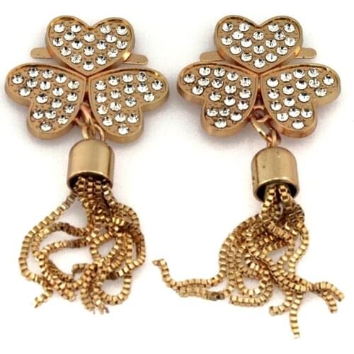 1pcs Metal Heart Shape Rhinestone Clasp Buckles Fashion Tassel Buckle Hardware for Leather Craft Bag Shoe DIY Accessories