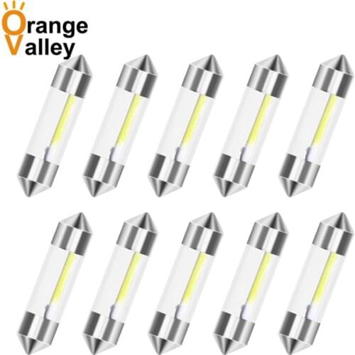 10PCS Festoon 31mm 36mm 39mm 41mm C5W Double Tip COB Car Auto Interior Lighting Reading Lights Dome Lamps Bulb