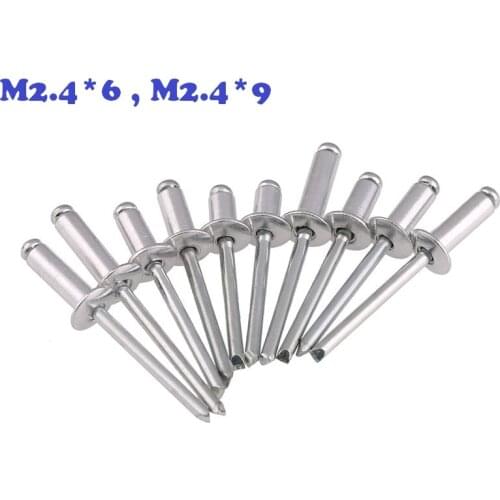 1000pcs/Lot Aluminum M2.4*6 M2.4x6MM Domed round head pop rivets open end rivets decoration rivets metal fastners